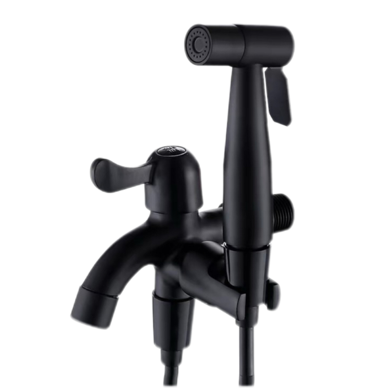 Swarte Dual-Control Kraan Mei Spray Gun