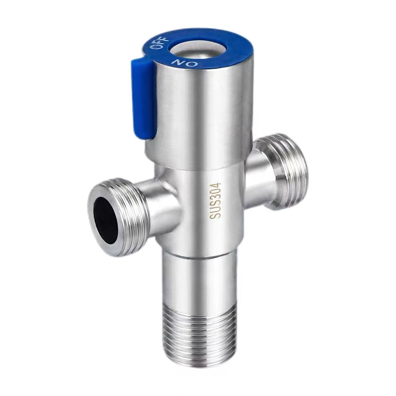 Blau Handle 180 ° Dual Outlet Three-Way Angle Valve Blau Handle 180 ° Dual Outlet Three-Way Angle Valve