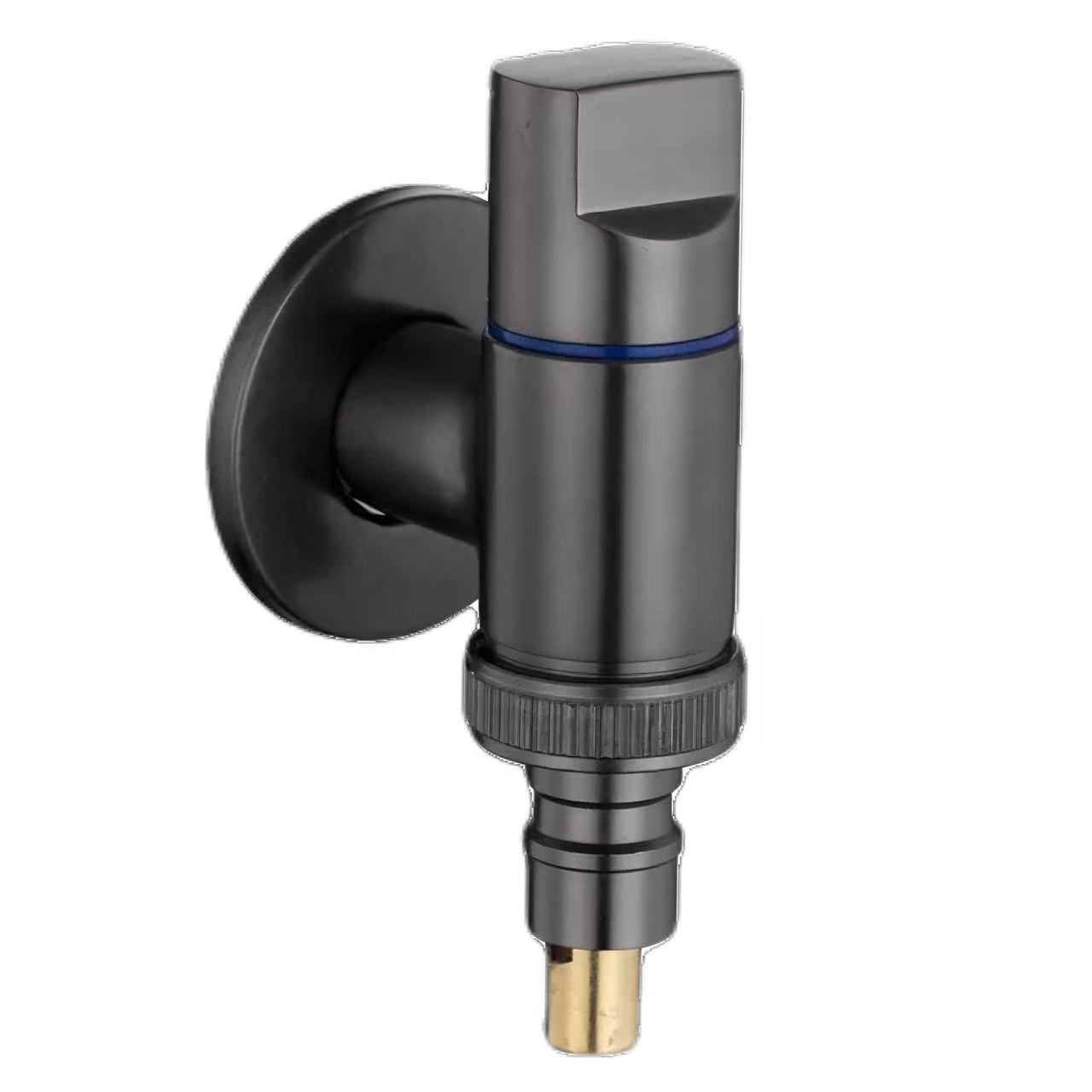 Bright Chrome Gun Grey Waskmasine Water Stop Valve