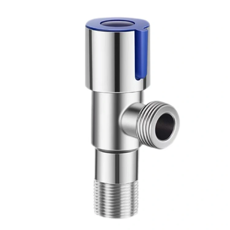 Brushed Blauwe Handle Angle Stop Valve