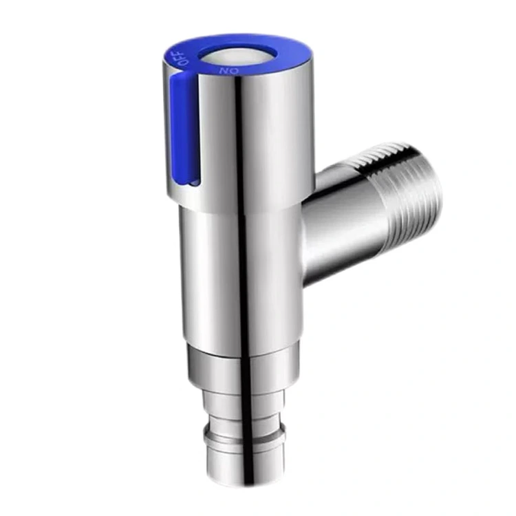 Brushed Blauwe Handle Stop Valve