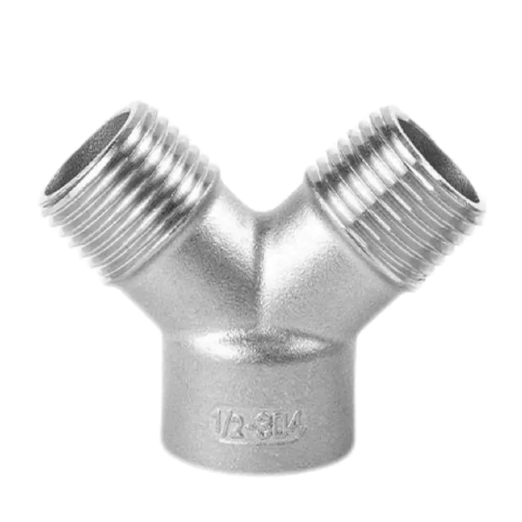 BSP Stainless Steel Female-Female-Male Y-Type Pipe Tee