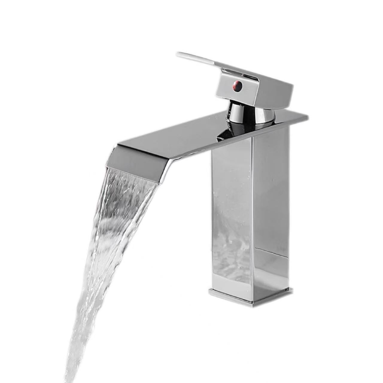 Chrome-Plated Flat-Spout Waterfall Heat en kâld wetter kraan