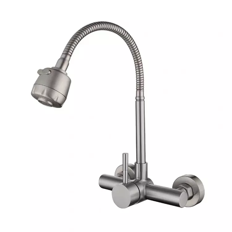 Kitchen Wall-Mounted Double-Hole Universele Hot En Cold Water kraan