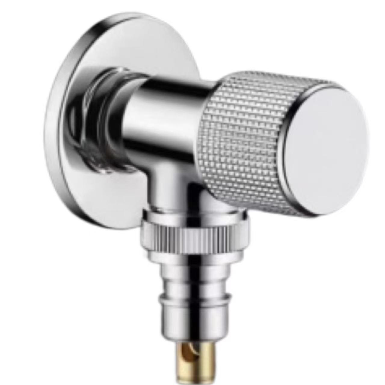Mirror Chrome Knurled Knob Wasmachine Water Stop Valve