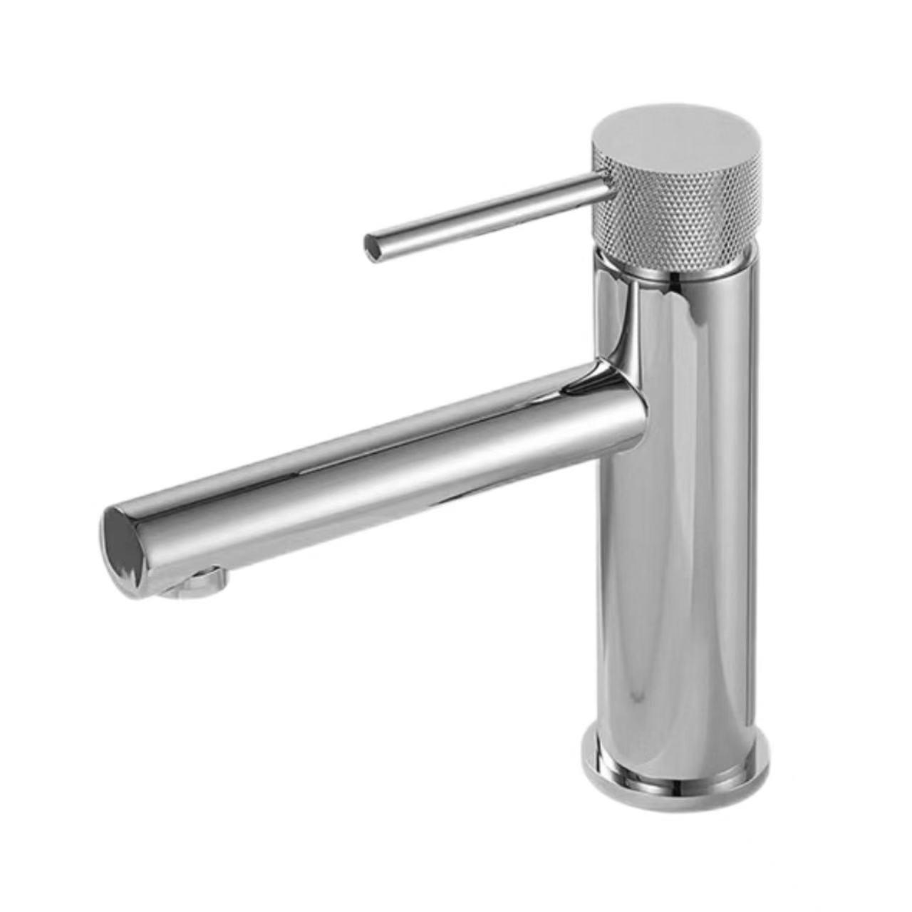 Silver Ribbed Single-Hole kraan