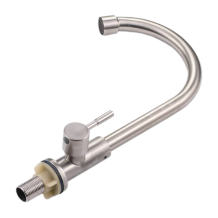 Single-Hole Quick-ynstallearje 360 ​​° Rotating Kitchen Hot and Cold kraan