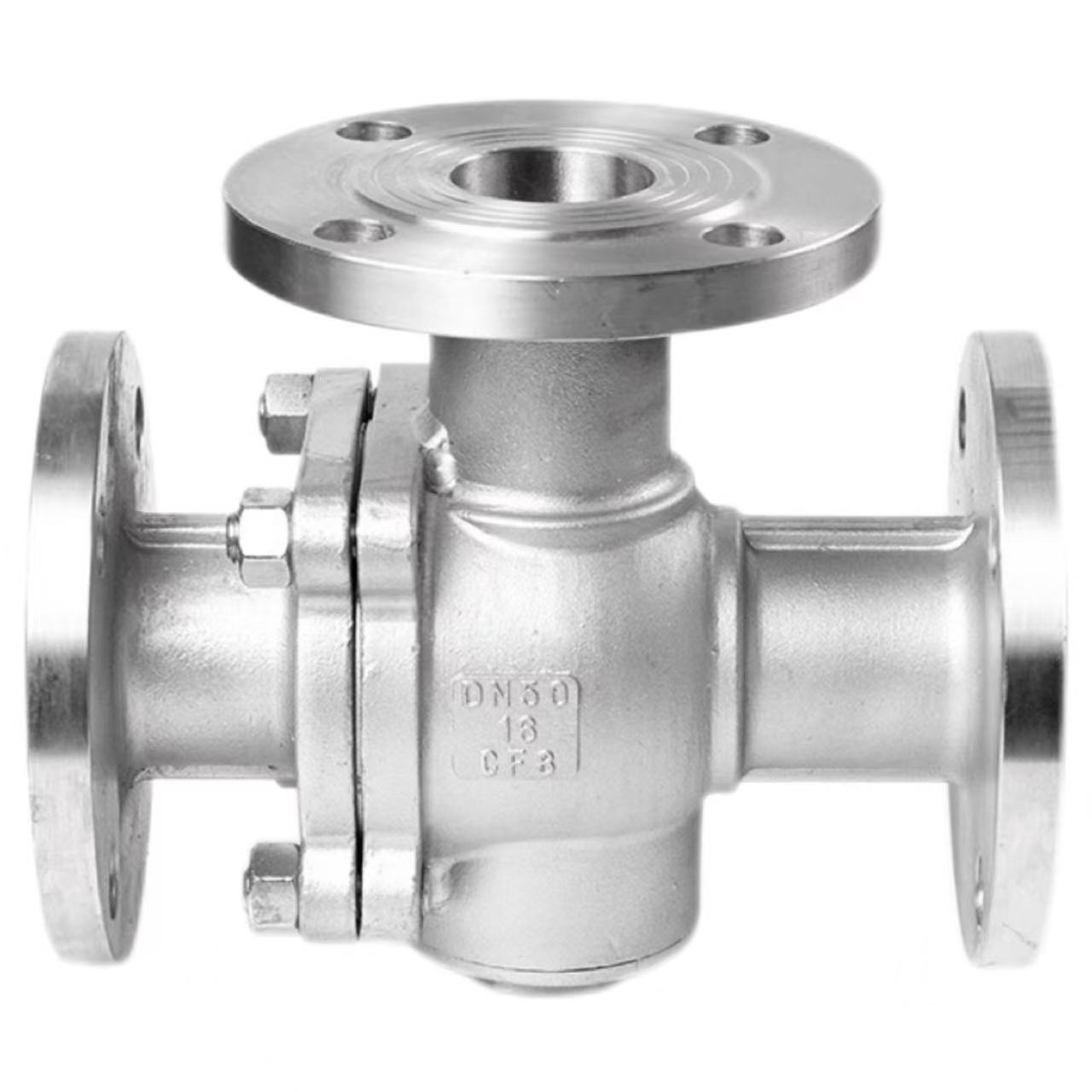Trije-way flange bal fentyl